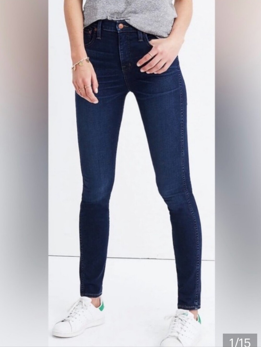 New Madewell High-Rise Skinny Jeans In A Dark Wash, Size 27